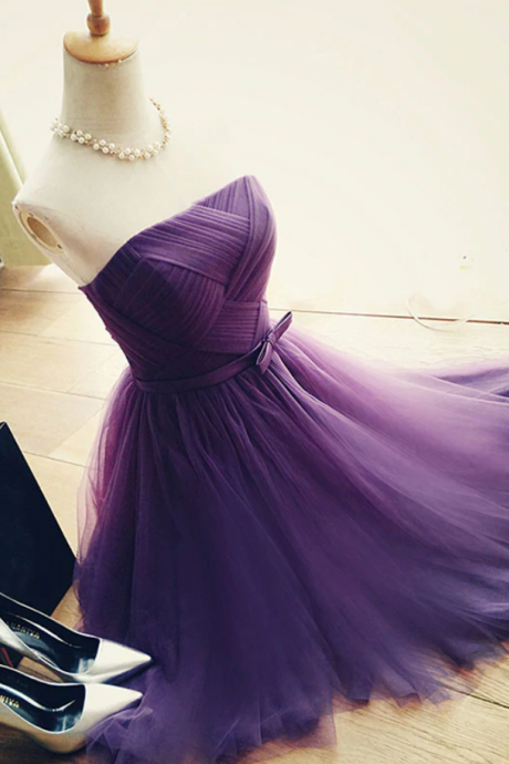 Homecoming Dresses Cute A Line Tulle Short Prom Dress, Bridesmaid Dress