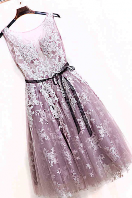 Homecoming Dresses Cute Lace Short Prom Dress, Evening Dress