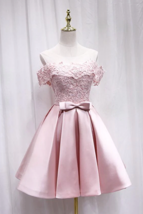 Prom Dresses Satin Lace Short Prom Dress Evening Dress
