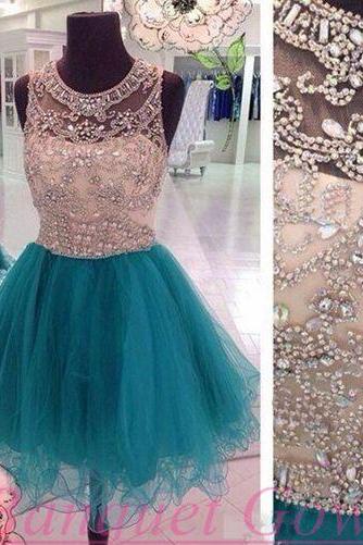 Short Beaded Homecoming Dress,prom Dress,charming Prom Dresses,party Dress For Girls