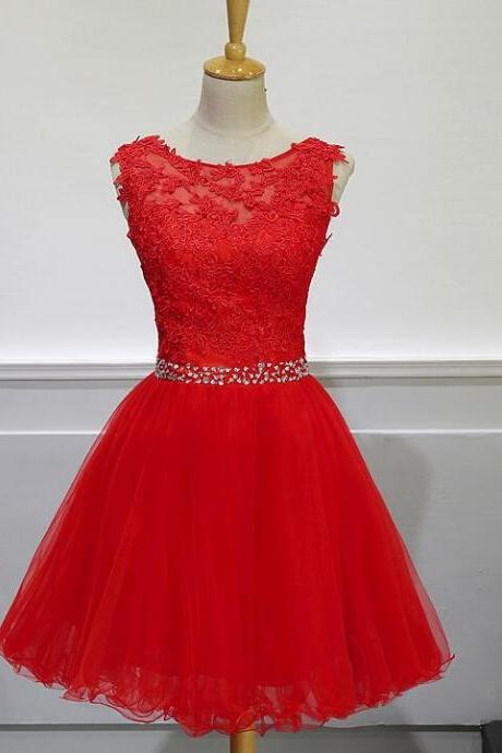 Homecoming Dresses, Formal Dresses, Tulle And Lace Knee Length Party Dresses , Prom Dress