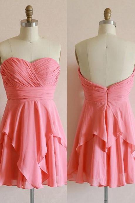 Pretty Short Pink Knee Length Prom Dresses, Homecoming Dresses, Graduation Dresses