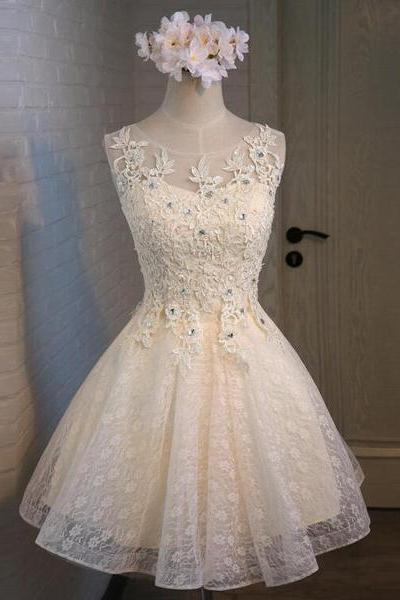 Lovely Cute Lace Beaded Party Dress, Cute Homecoming Dress