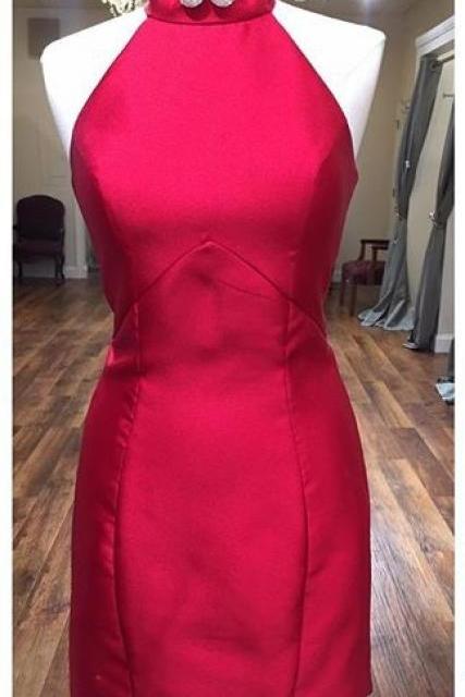 Red Homecoming Dresses,satin Homecoming Dresses,open Back Homecoming Dress