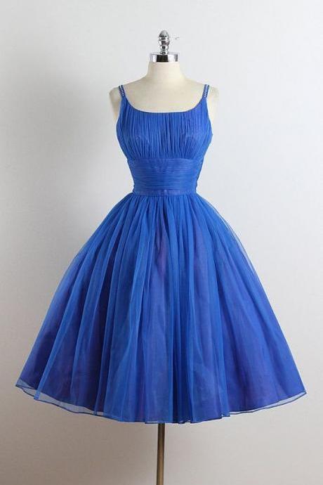 Scoop Neckline Royal Blue Party Dress Homecoming