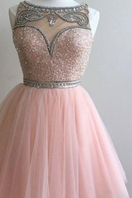 Pink Tulle Homecoming Dress,sexy Homecoming Dress,short Prom Dress For Teens, Pink Homecoming Dress