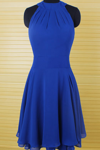 Royal Blue Chiffon Prom Dress,short Prom Dress,homecoming Dress