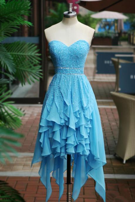 Hi-low Prom Dress,beading Prom Dress,pretty Prom Dress,party Dress