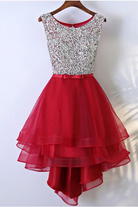 Charming Prom Dress,short Prom Dresses, Tulle Homecoming Dress,sleeveless Prom Gown, Beaded Prom Gowns