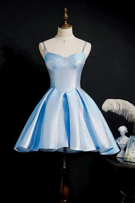 Sky Blue Homecoming Dress, Short Birthday Evening Dress, Princess Dress Temperament Socialite Dress