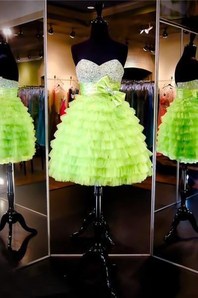 Short Homecoming Dresses, Green Homecoming Dresses, Princess Homecoming Dress