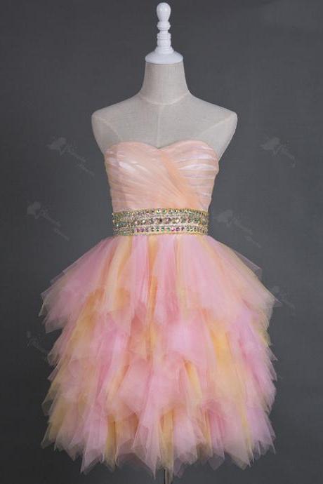 Multi Color Tulle Homecoming Dress,prom Dress,graduation Dress,party Dress,short Homecoming Dress,short Prom Dress,homecoming Dress