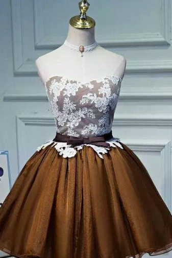 Short Homecoming Dresses, Chocolate Prom Dresses, Short Party Dresses