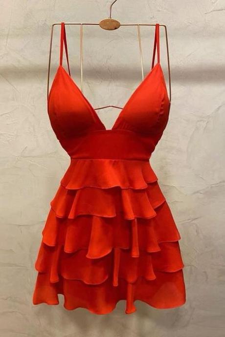 Red Short Prom Dress Party Dress Homecoming Dress