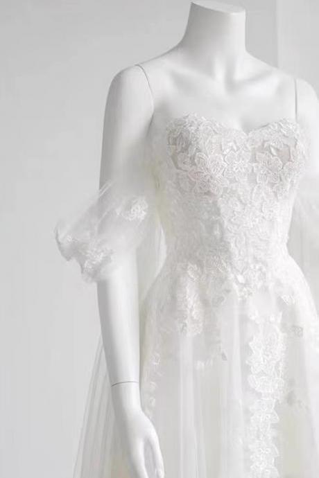 Fairy Party Dress,off Shoulder Prom Dress,dream White Beach Dress