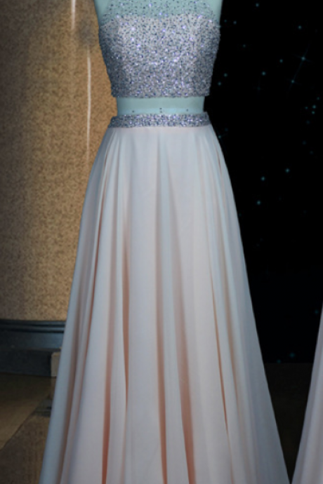, Handmade ,beaded Bridesmaid Dress, Two Piece Evening Dress