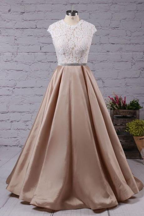 Lace Prom Dress, Modest Beautiful Long Prom Dress, Banquet Party Dress