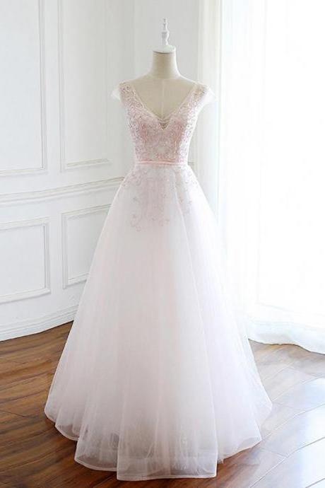 Tulle Prom Dress, Modest Beautiful Long Prom Dress, Banquet Party Dress