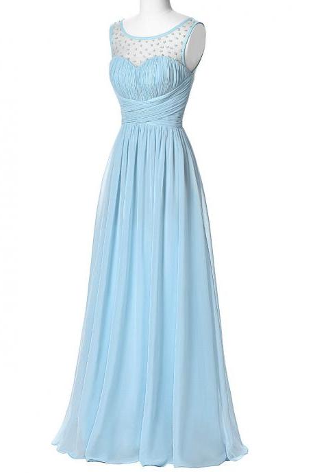 A-line Chiffon Elegant Formal Prom Dress, Beautiful Long Prom Dress, Banquet Party Dress