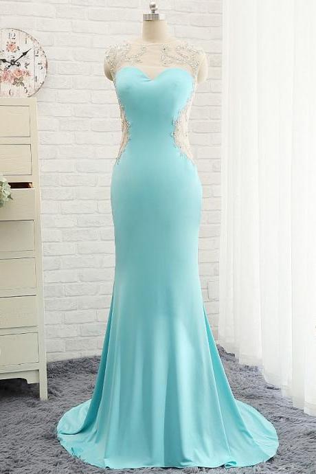 Elegant Backless Formal Prom Dress, Beautiful Long Prom Dress, Banquet Party Dress