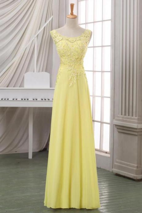 Elegant Lace Appliqued V Back Formal Prom Dress, Beautiful Long Prom Dress, Banquet Party Dress