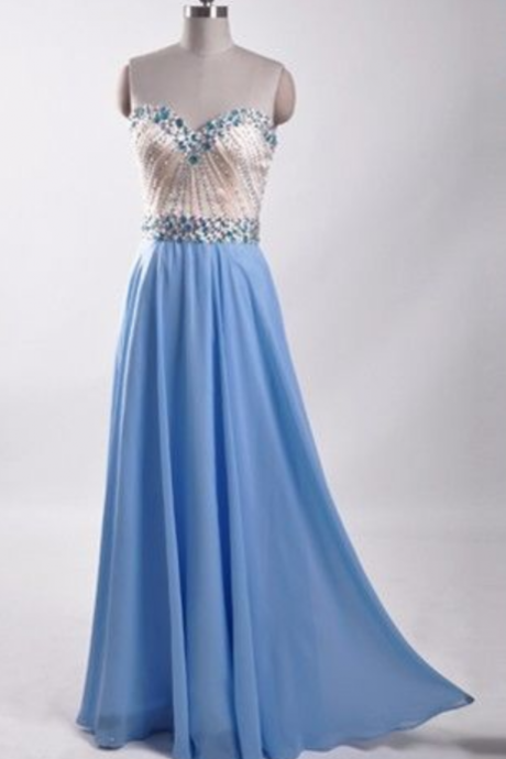 Elegant Beaded Chiffon Long-Sleeves Formal Prom Dress, Beautiful Long Prom Dress, Banquet Party Dress