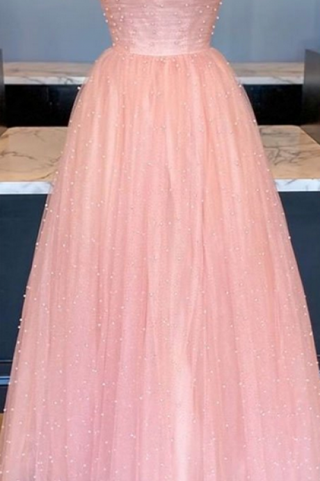 Elegant Tulle A-Line Formal Prom Dress, Beautiful Long Prom Dress, Banquet Party Dress