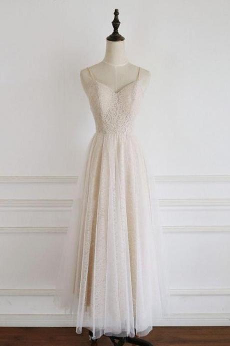 Elegant Lace Straps Sweetheart Formal Prom Dress, Beautiful Long Prom Dress, Banquet Party Dress