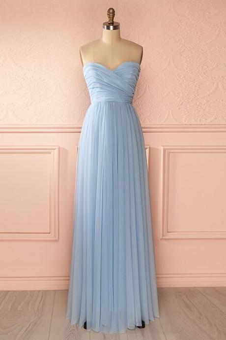 Elegant Strapless A-Line Sweetheart Formal Prom Dress, Beautiful Long Prom Dress, Banquet Party Dress