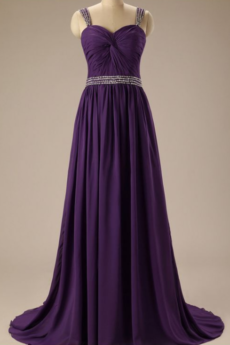 Elegant ChiffonBeads Sweetheart Formal Prom Dress, Beautiful Long Prom Dress, Banquet Party Dress