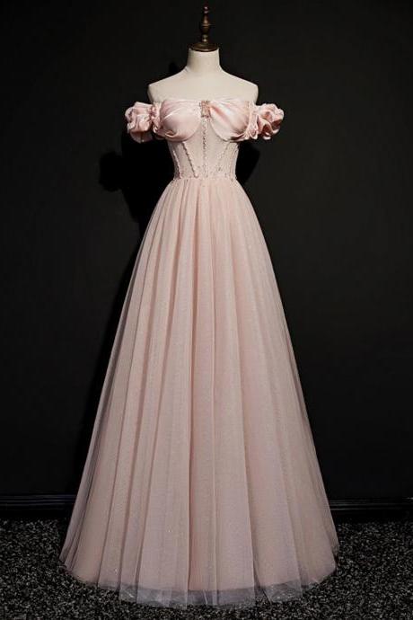 Elegant Cute Tulle A Line Formal Prom Dress, Beautiful Long Prom Dress, Banquet Party Dress