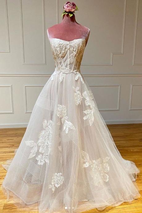 Elegant Sweetheart Tulle Formal Prom Dress, Beautiful Long Prom Dress, Banquet Party Dress