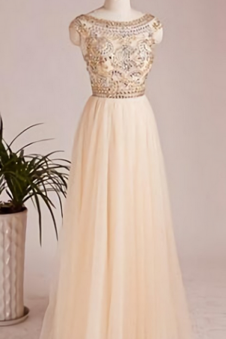 Elegant A-Line Chiffon Formal Prom Dress, Beautiful Long Prom Dress, Banquet Party Dress