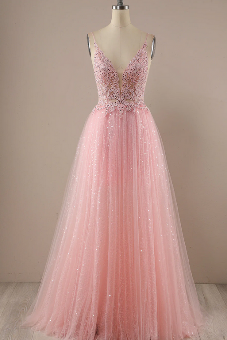 Elegant Sweeth Tulle Formal Prom Dress, Beautiful Long Prom Dress, Banquet Party Dress