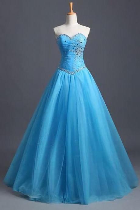 Elegant A Line Backless Tulle Formal Prom Dress, Beautiful Prom Dress, Banquet Party Dress