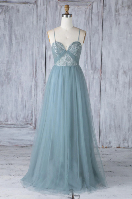 Elegant Simple Sweetheart Neck Tulle Lace Formal Prom Dress, Beautiful Prom Dress, Banquet Party Dress