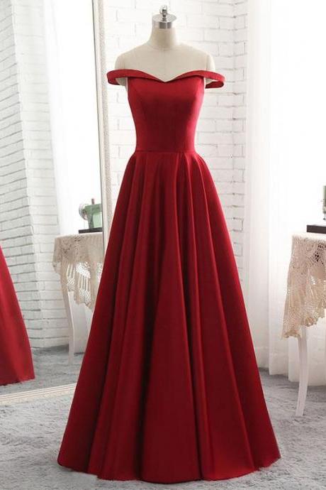 Elegant Sweetheart Satin A-line Formal Prom Dress, Beautiful Long Prom Dress, Banquet Party Dress