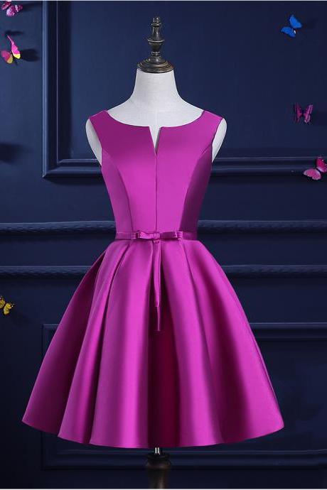 Elegant Sweetheart Satin Knee Length Formal Homecoming Dress, Beautiful Short Dress, Banquet Party Dress