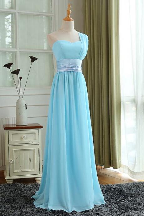 Elegant Simple A-line One Shoulder Chiffon Formal Prom Dress, Beautiful Prom Dress, Banquet Party Dress