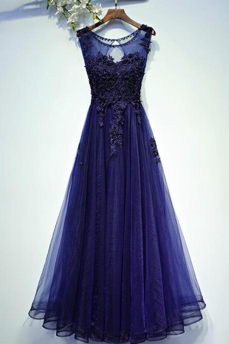 Elegant Tulle Appliques Formal Prom Dress, Beautiful Prom Long Dress, Banquet Party Dress