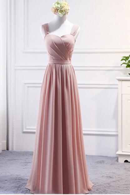 Elegant Simple A-line Chiffon Straps Lace-up Formal Prom Dress, Beautiful Prom Dress, Banquet Party Dress