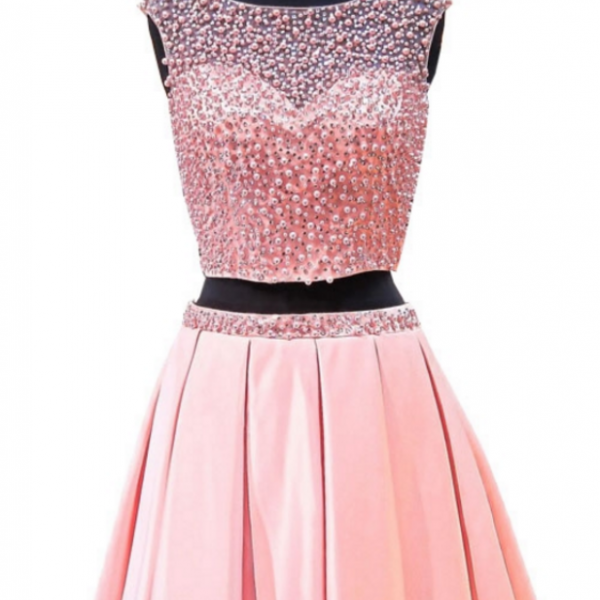 Lovely 8th Grade Prom Dresses A-line Scoop Pearls Beaded Two Piece ...