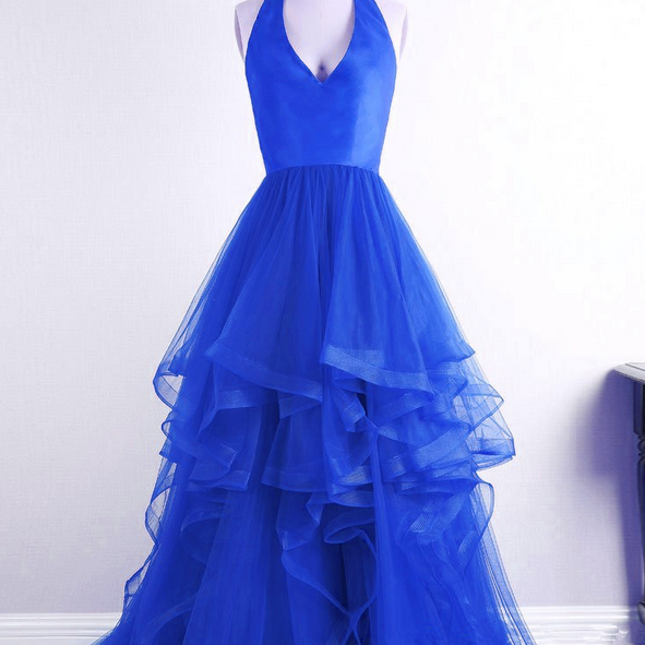 royal blue high low homecoming dress Simple Royal Blue A Line V Neck Homecoming Dresses PH413