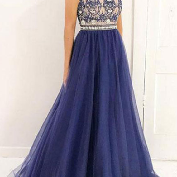 V Neck Sleeveless Beaded Bow Knot High Side Slit Prom Dress WU1188