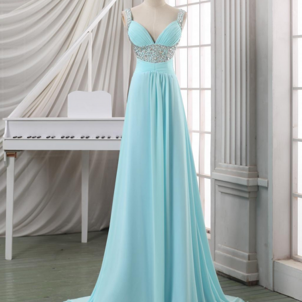 Deep V Neck Prom Dress/evening Dress/party Dress,empire Long Chiffon ...