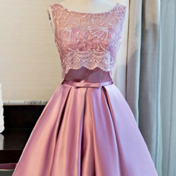 A-line Homecoming Dresses,Lace Homecoming Dresses,Pink Homecoming Dresses,Short Prom Dresses,Party Dresses