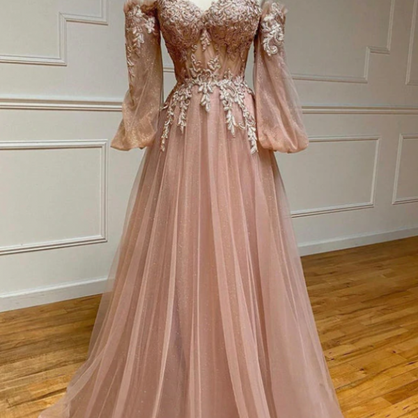 prom dresses Stylish tulle lace long prom dress A line evening gown