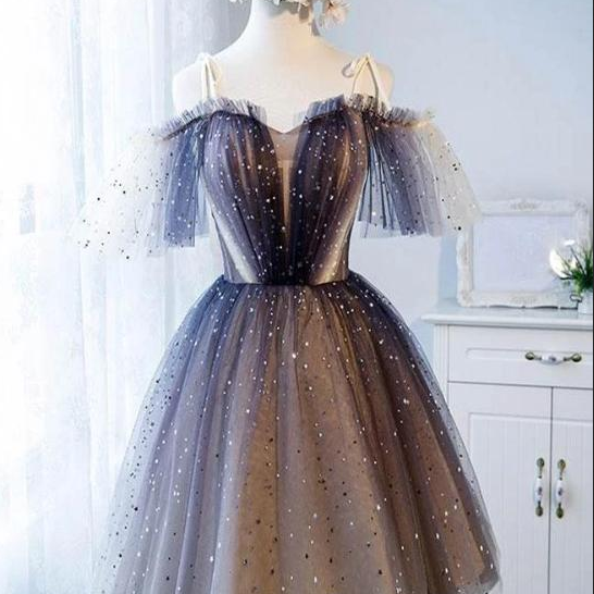 Off Shoulder Homecoming Dress, Tulle Party Dress