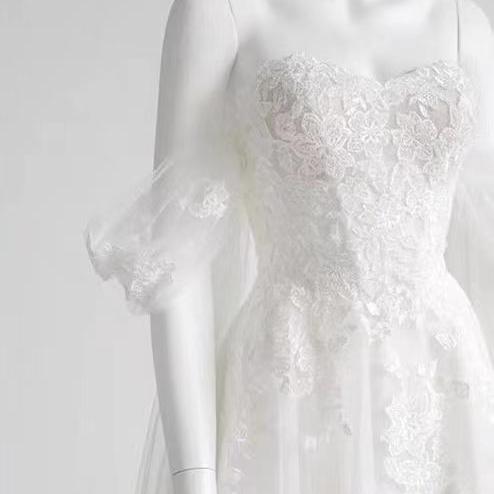 Fairy party dress,off shoulder prom dress,dream white beach dress
