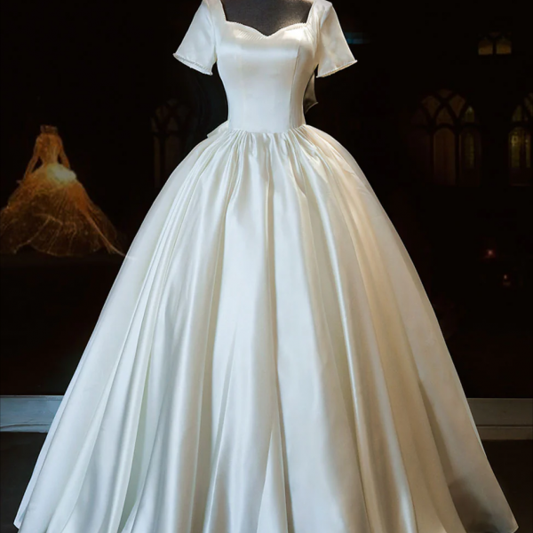 Modest V Neckline White Long Prom Dresses Evening Gown     fg3177